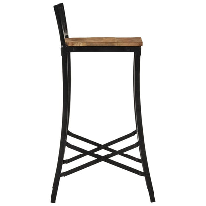 Chaises de bar lot de 4 bois de manguier massif brut