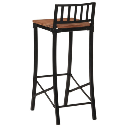 Chaises de bar lot de 2 bois d'acacia massif