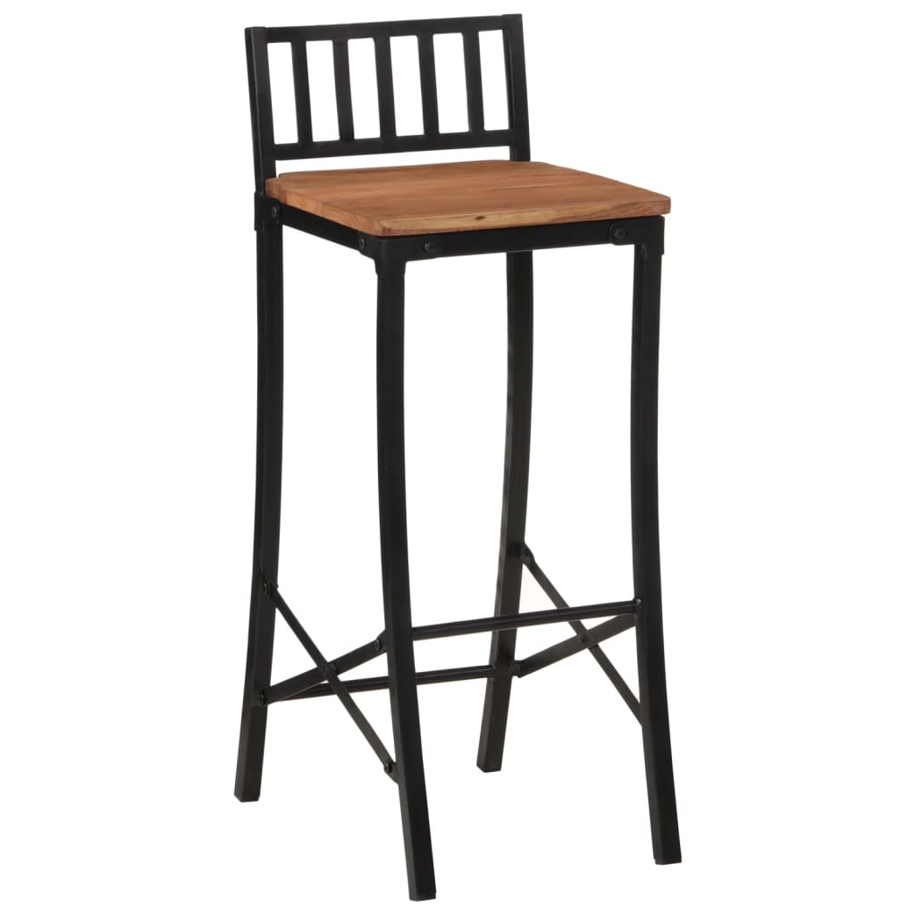 Chaises de bar lot de 4 bois d'acacia massif