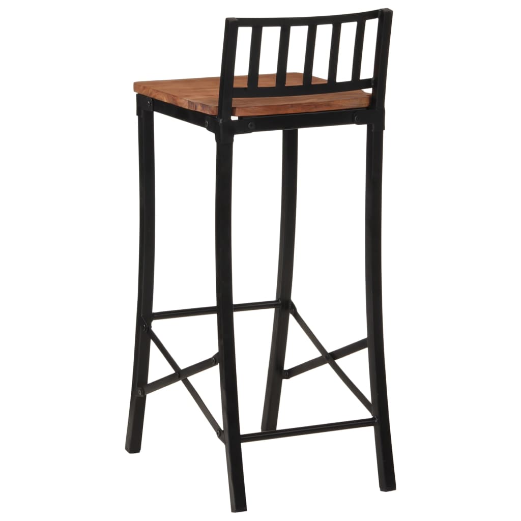 Chaises de bar lot de 4 bois d'acacia massif