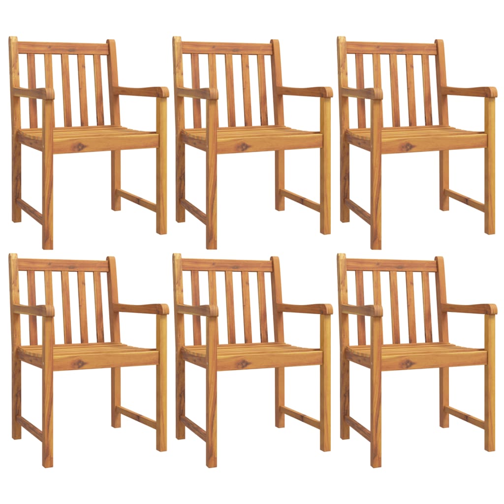 Chaises de jardin lot de 6 56x55,5x90 bois massif d'acacia