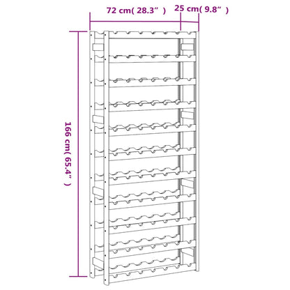 Casier à bouteilles pour 77 bouteilles gris bois pin solide