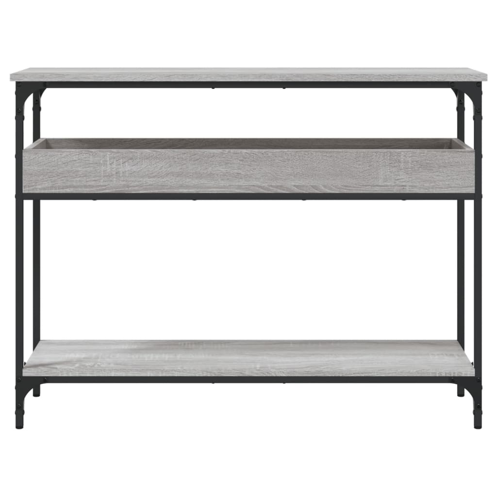 Table console avec étagère sonoma gris 100x29x75 cm