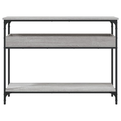 Table console avec étagère sonoma gris 100x29x75 cm