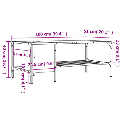 Table basse support chêne sonoma 100x51x40cm bois d'ingénierie