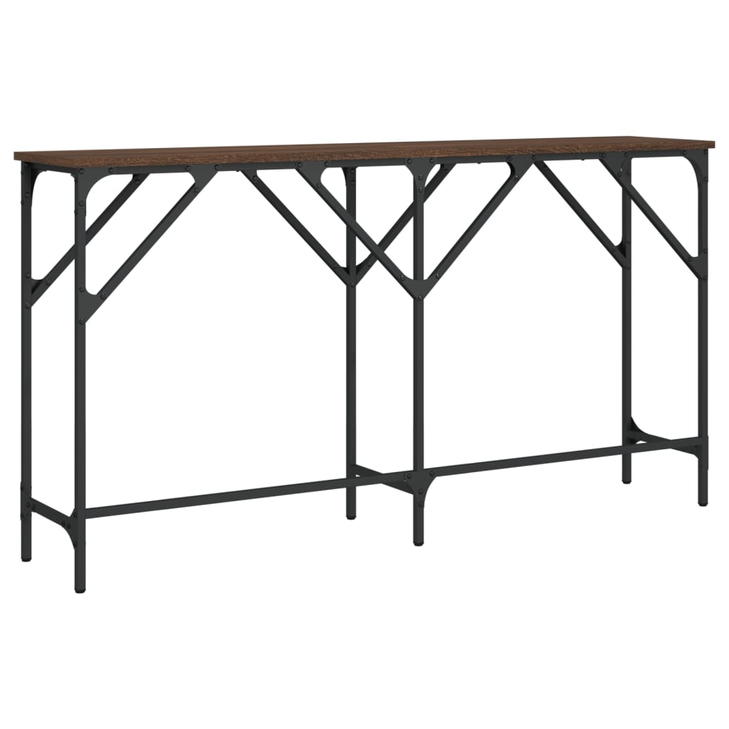 Table console chêne marron 140x29x75 cm bois d'ingénierie