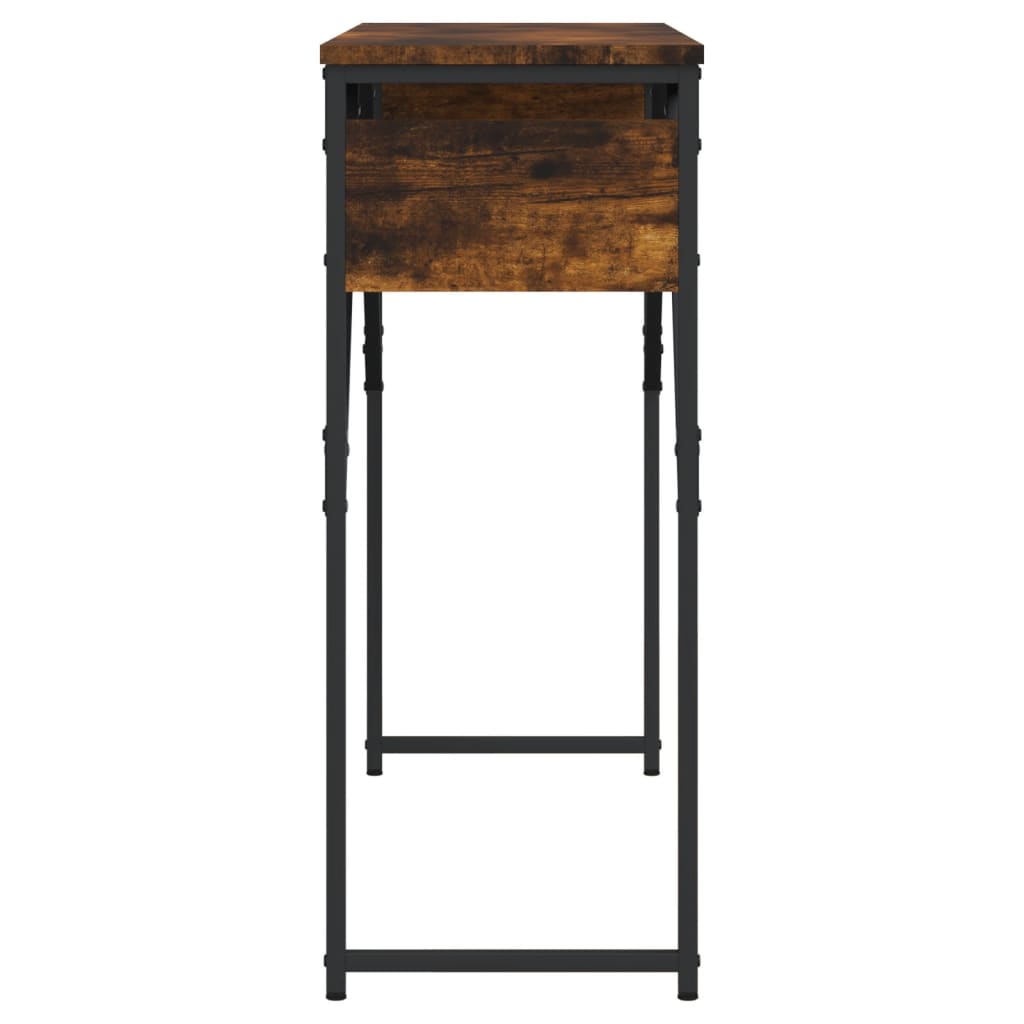 Table console avec étagère chêne fumé 105x30x75 cm