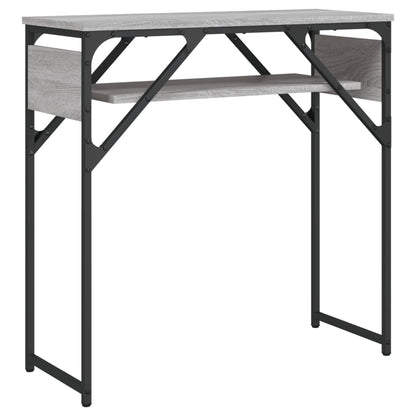 Table console avec étagère sonoma gris 75x30x75 cm