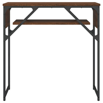 Table console avec étagère chêne marron 75x30x75 cm