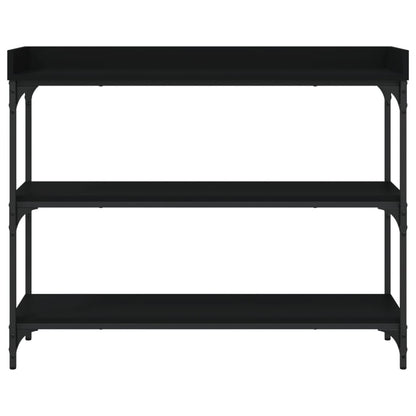 Table console avec étagères noir 100x30x80 cm