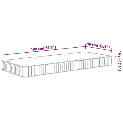 Matelas à ressorts ensachés moyen 90x190 cm