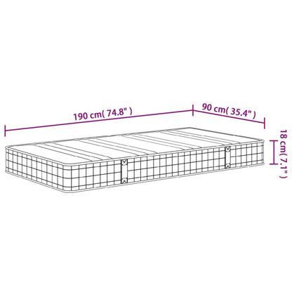 Matelas à ressorts bonnell moyen 90x190 cm