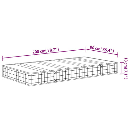 Matelas à ressorts bonnell moyen 90x200 cm