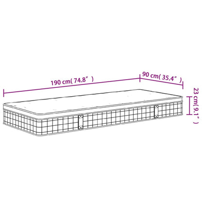 Matelas à ressorts bonnell moyen 90x190 cm