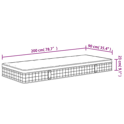 Matelas à ressorts bonnell moyen 90x200 cm