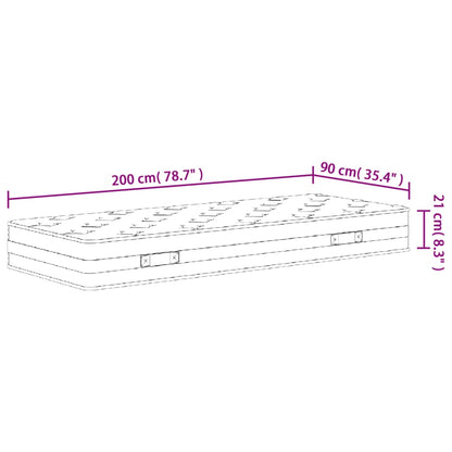 Matelas à ressorts bonnell moyen 90x200 cm