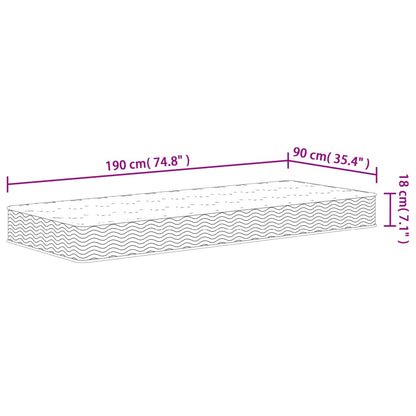 Matelas à ressorts bonnell moyen 90x190 cm