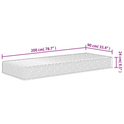 Matelas en mousse moyennement doux 90x200 cm