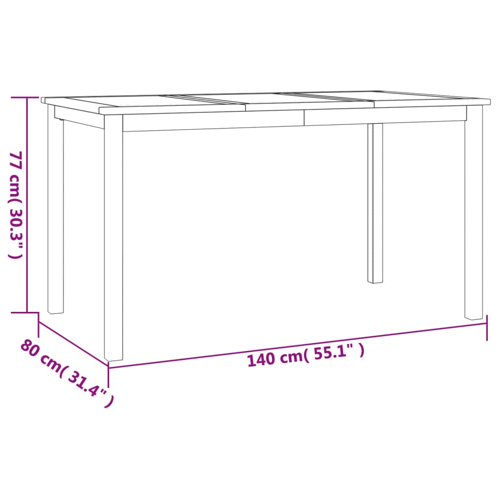 Ensemble à manger de jardin 5pcs Bois de teck massif