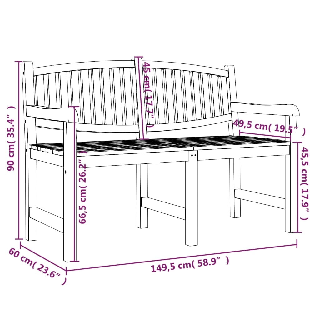 Ensemble à manger de jardin 3 pcs Bois de teck massif