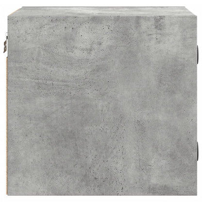 Tables de chevet et portes vitrées 2 pcs gris béton 35x37x35 cm