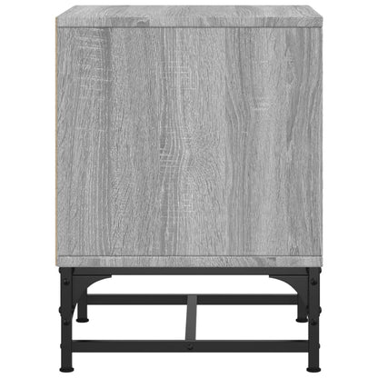 Table de chevet avec porte en verre sonoma gris 35x37x50 cm