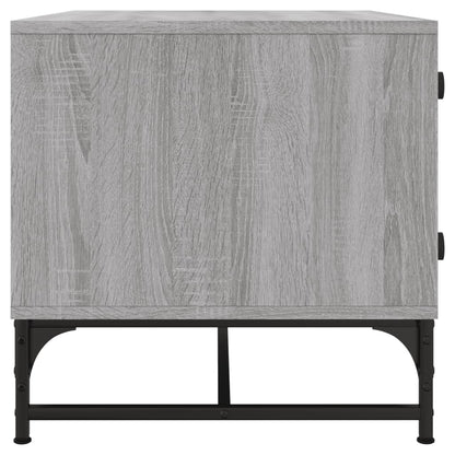 Table basse avec portes en verre sonoma gris 68,5x50x50 cm