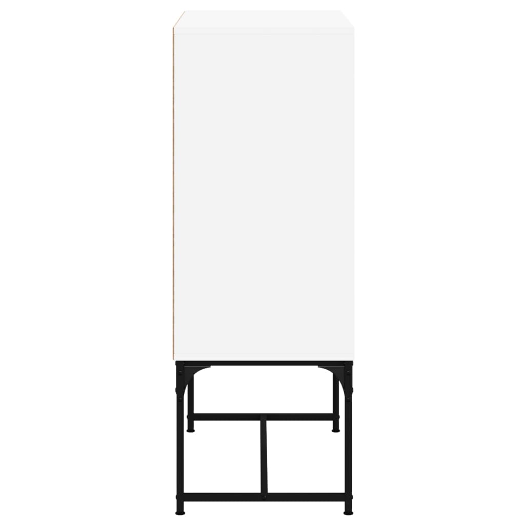 Armoire latérale avec portes en verre blanc 69x37x100 cm