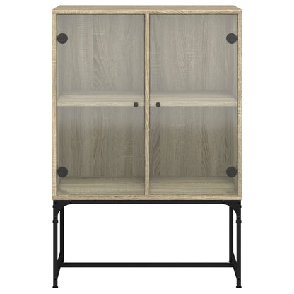 Armoire latérale avec portes en verre chêne sonoma 69x37x100 cm