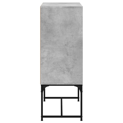 Armoire latérale avec portes en verre gris béton 69x37x100 cm