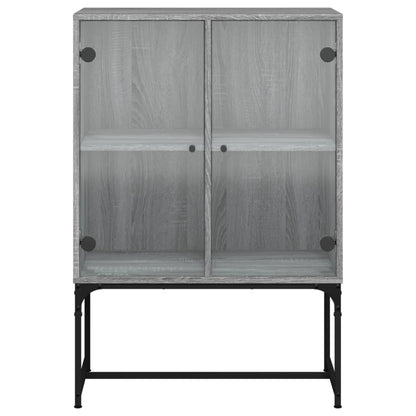 Armoire latérale avec portes en verre sonoma gris 69x37x100 cm