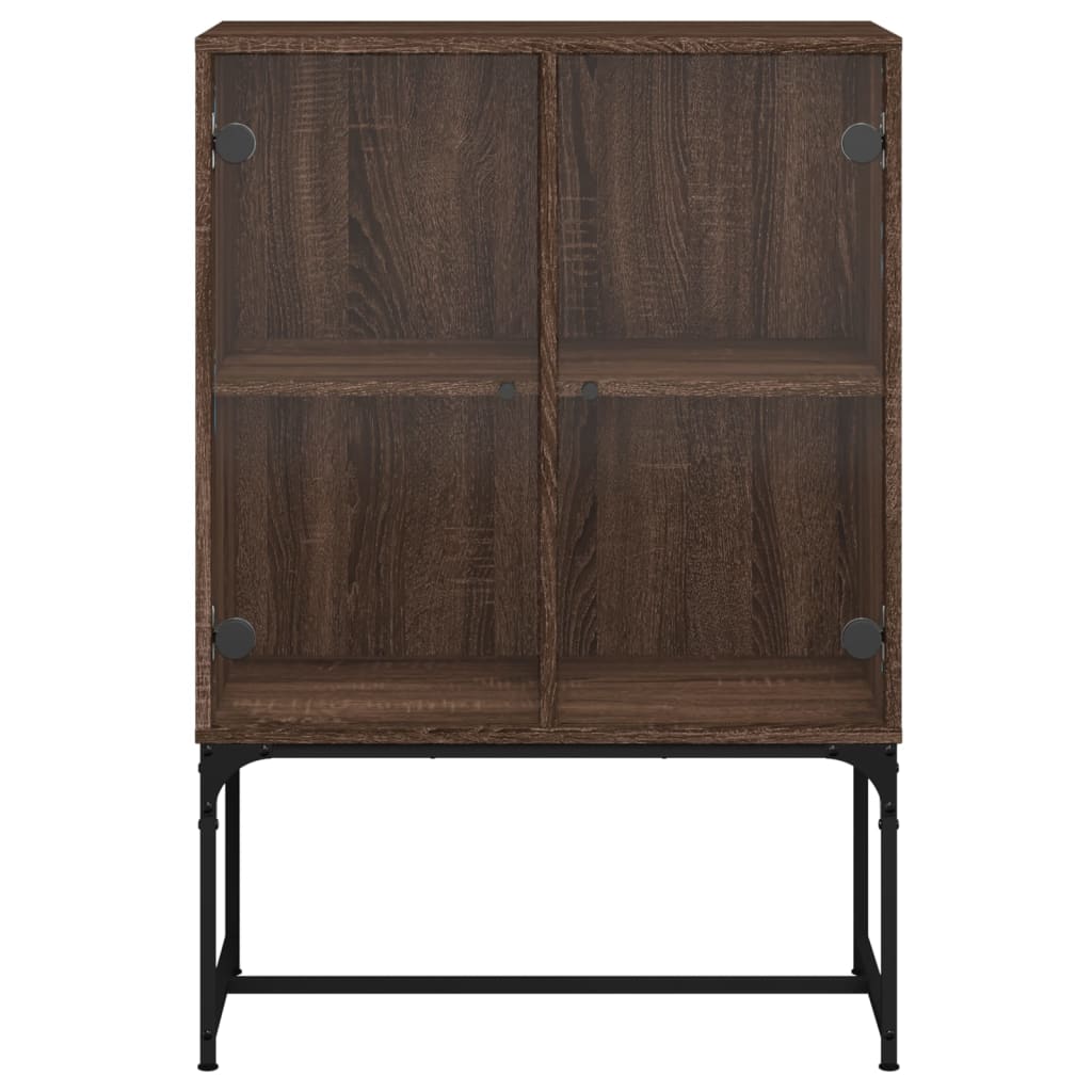 Armoire latérale avec portes en verre chêne marron 69x37x100 cm