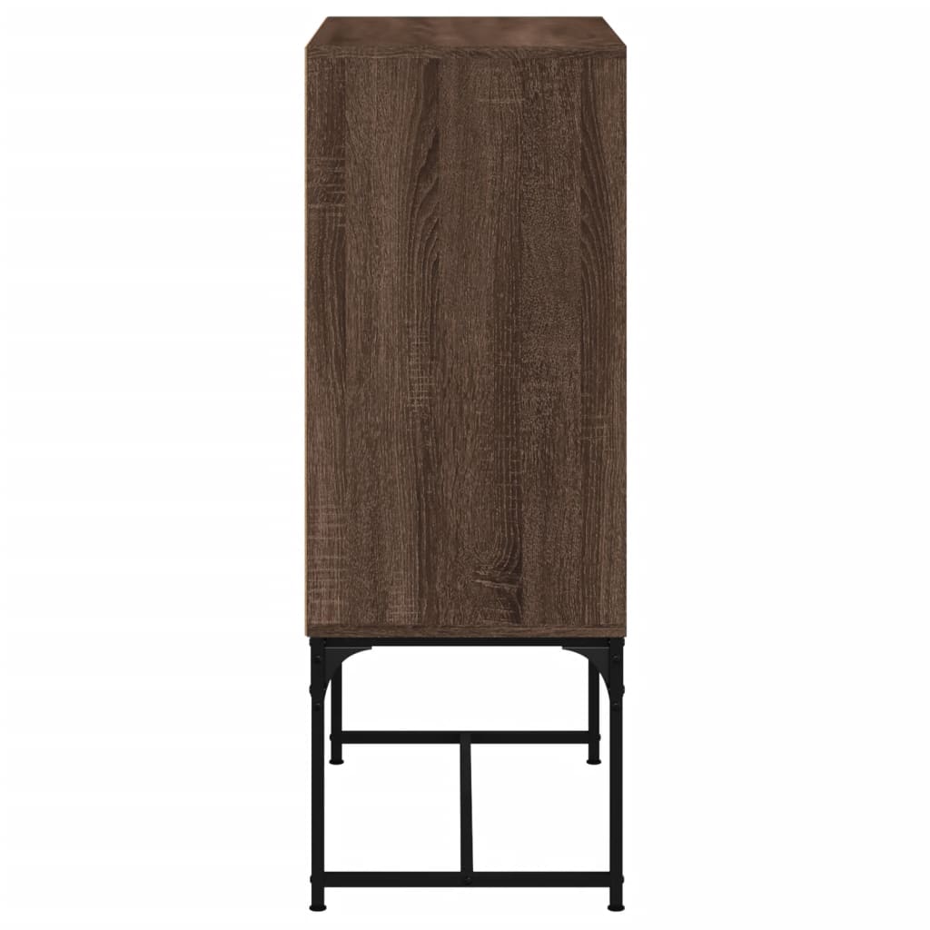 Armoire latérale avec portes en verre chêne marron 69x37x100 cm