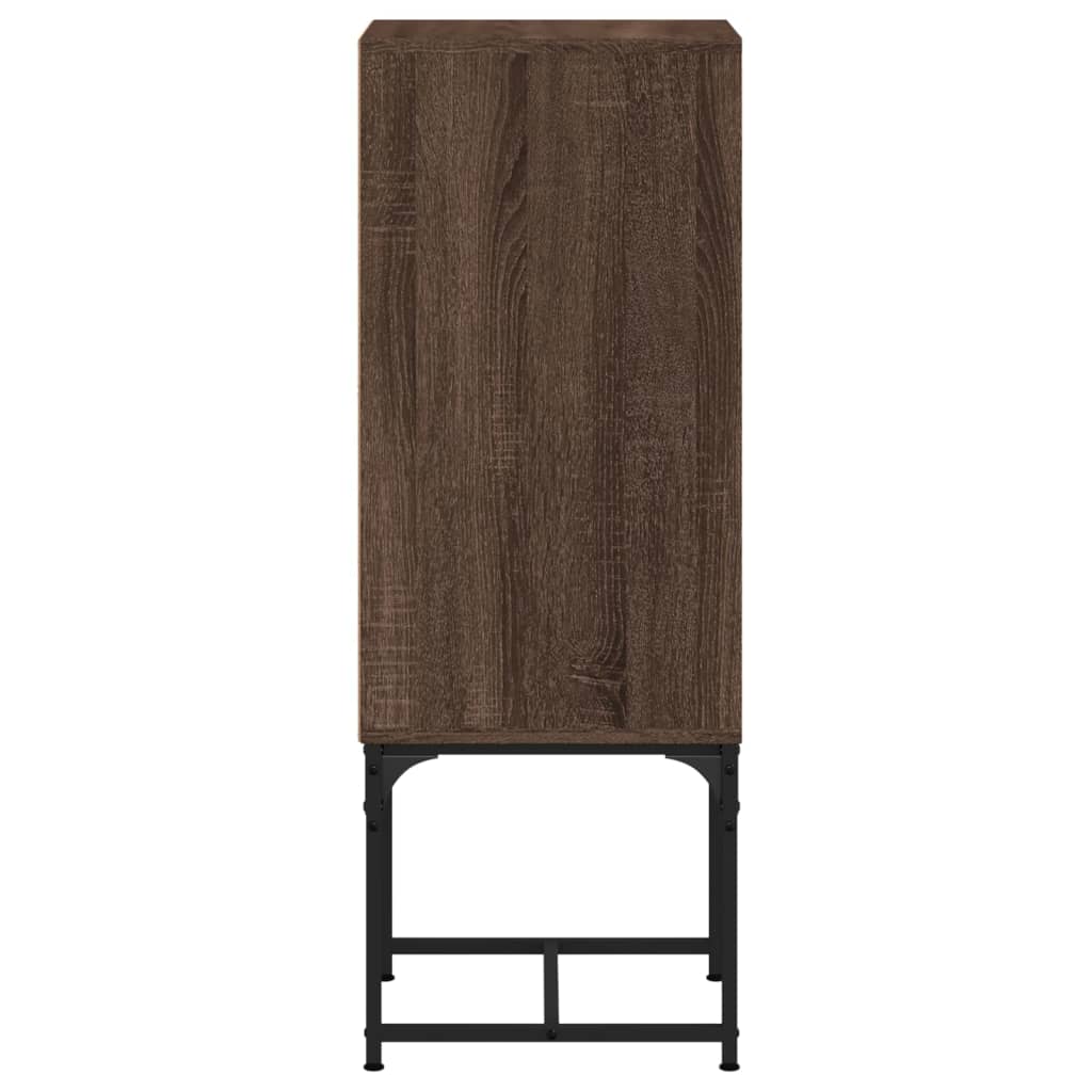 Armoire latérale avec porte en verre chêne marron 35x37x100 cm