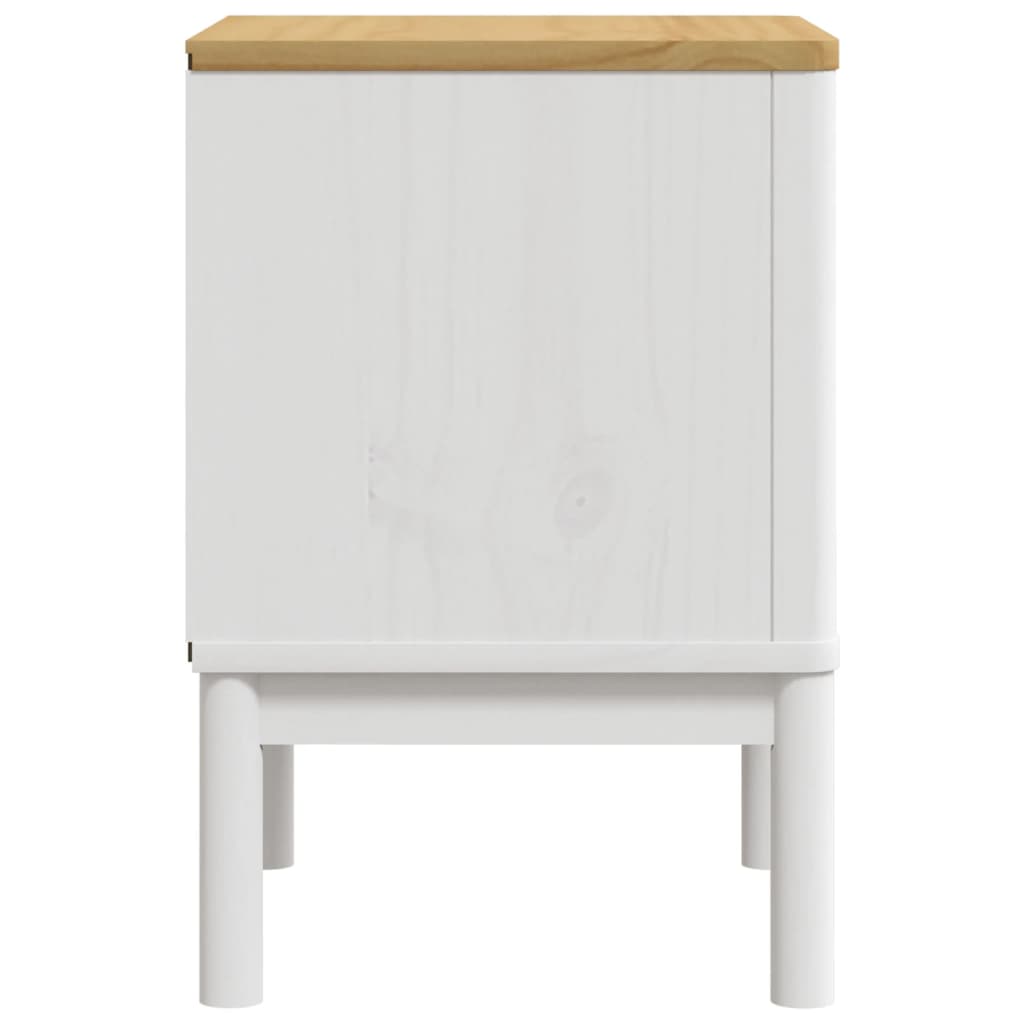 Table de chevet FLORO blanc 45x39x57 cm bois de pin massif