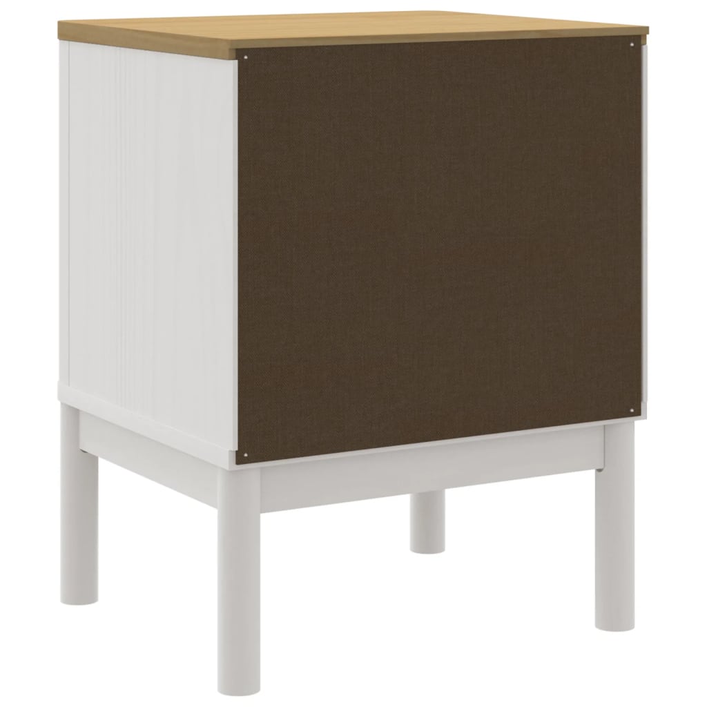 Table de chevet FLORO blanc 45x39x57 cm bois de pin massif