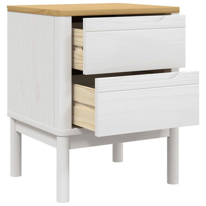 Table de chevet FLORO blanc 45x39x57 cm bois de pin massif