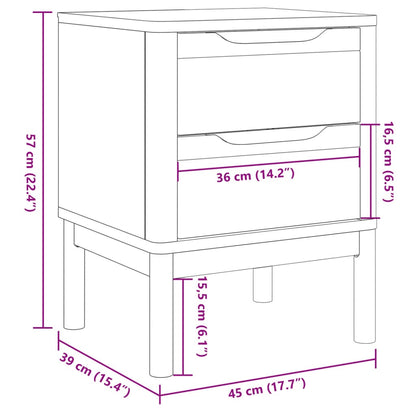 Table de chevet FLORO blanc 45x39x57 cm bois de pin massif