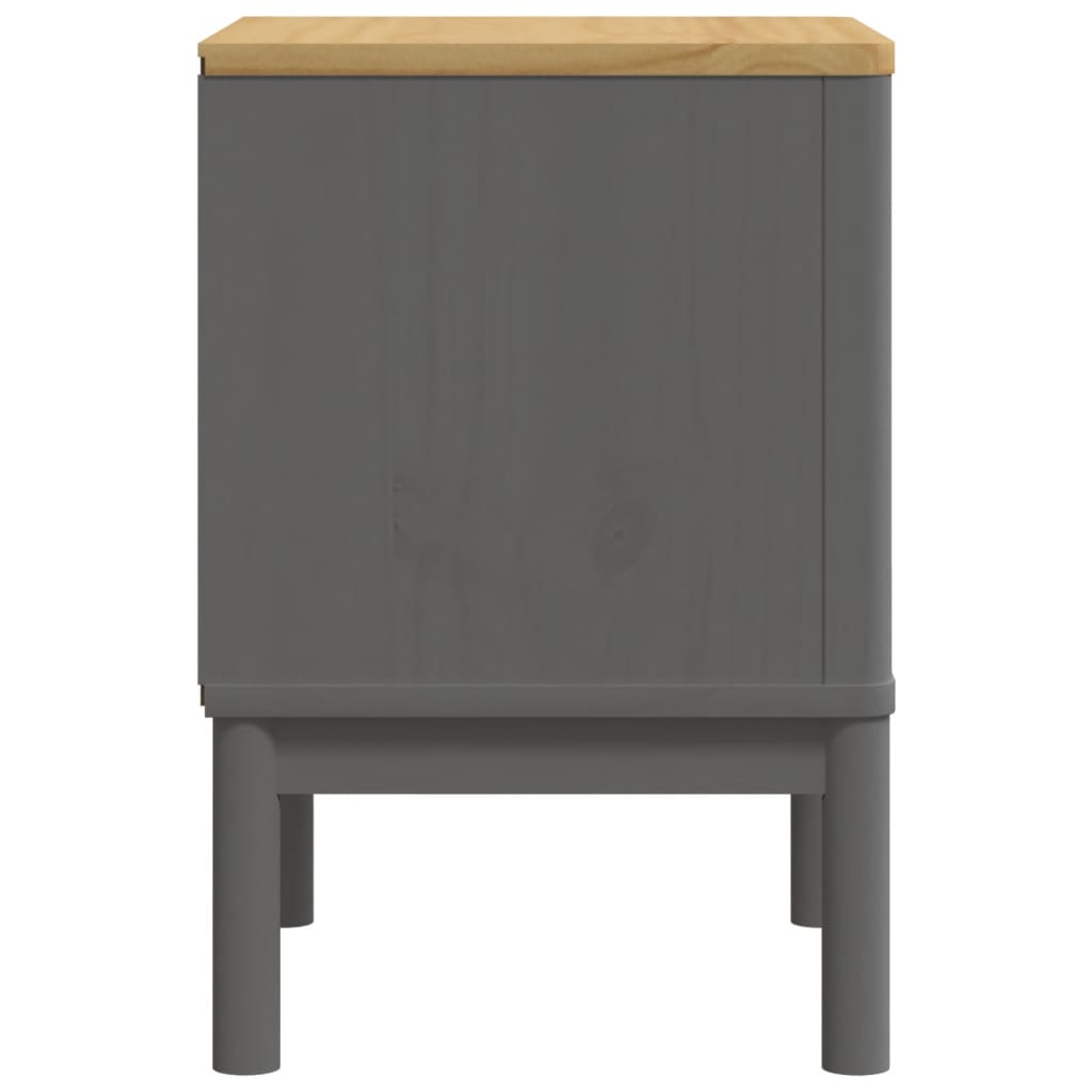 Table de chevet FLORO gris 45x39x57 cm bois de pin massif