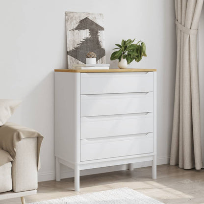 Commode FLORO blanc bois de pin massif