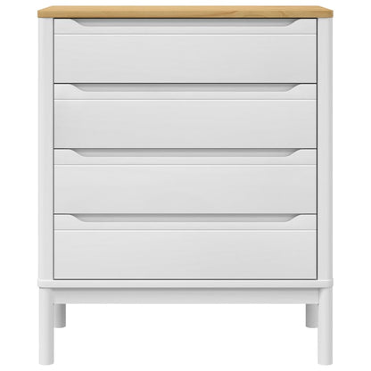 Commode FLORO blanc bois de pin massif