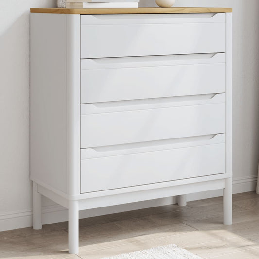 Commode FLORO blanc bois de pin massif