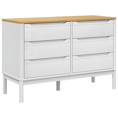 Commode FLORO blanc bois de pin massif