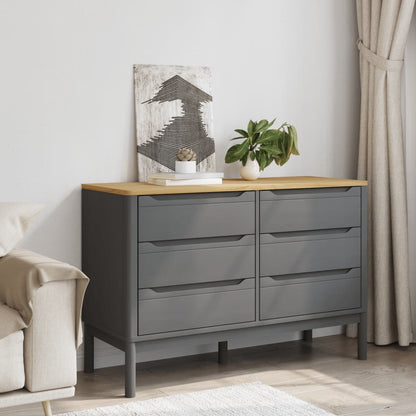 Commode FLORO gris bois de pin massif