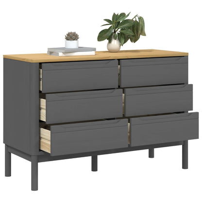 Commode FLORO gris bois de pin massif