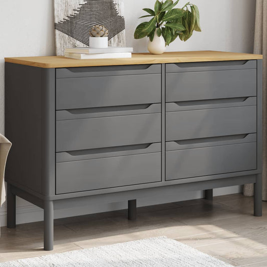 Commode FLORO gris bois de pin massif