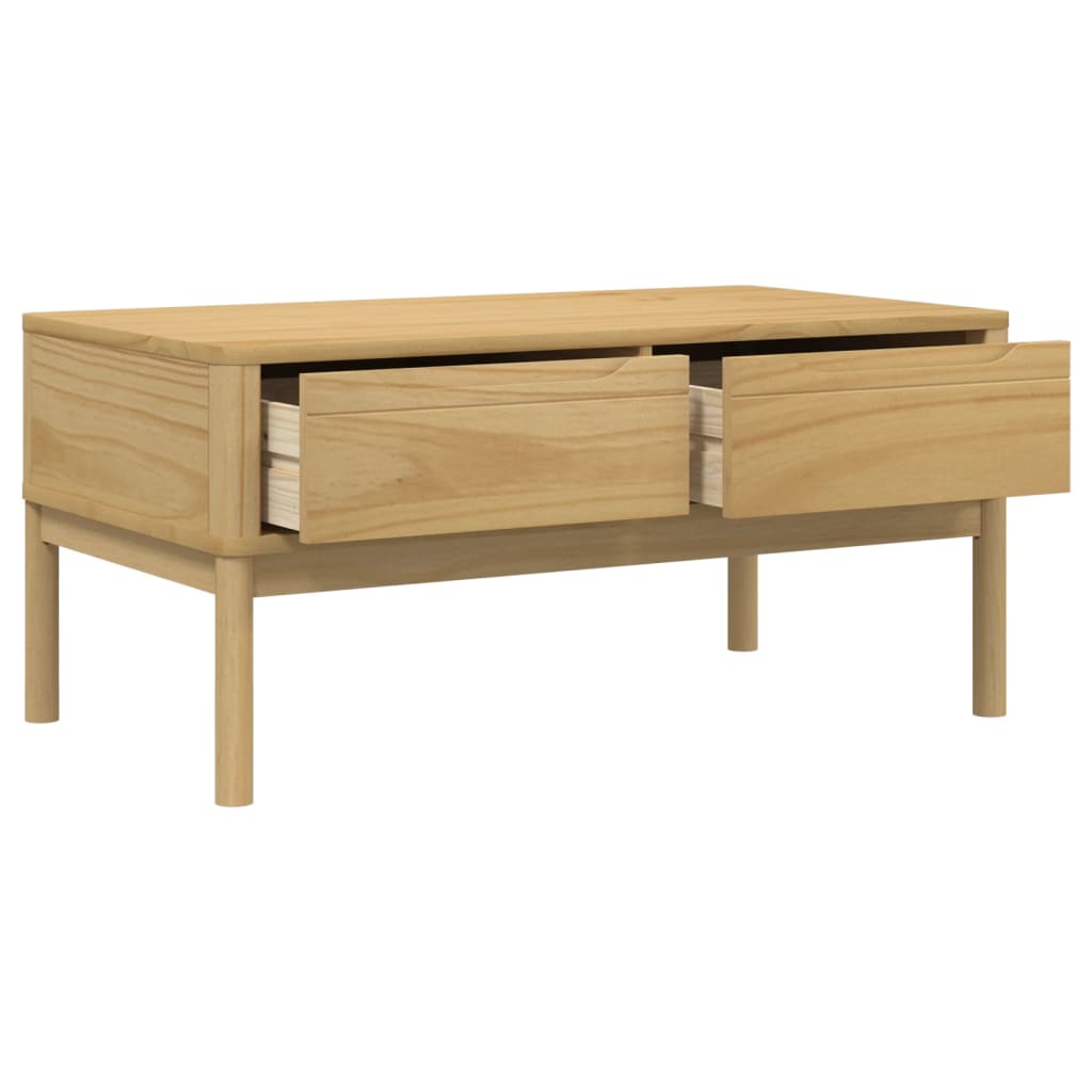 Table basse FLORO cire marron 99x55,5x45 cm bois massif de pin