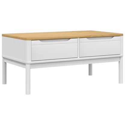 Table basse FLORO blanc 99x55,5x45 cm bois massif de pin