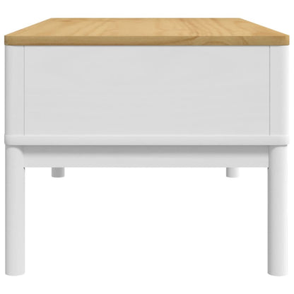 Table basse FLORO blanc 99x55,5x45 cm bois massif de pin