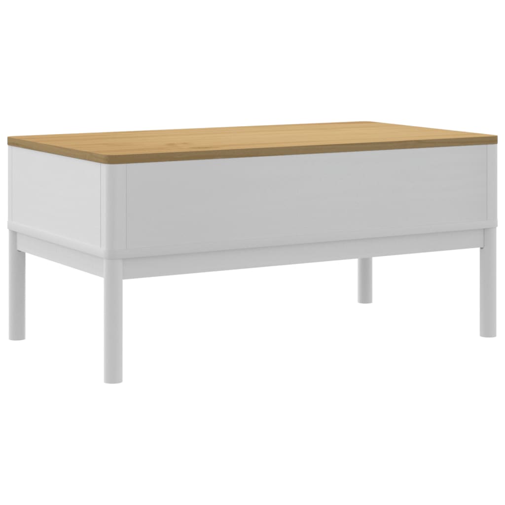 Table basse FLORO blanc 99x55,5x45 cm bois massif de pin